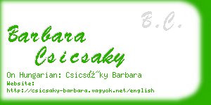 barbara csicsaky business card